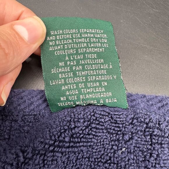 Lauren Ralph Lauren Blue Cotton Towel Set Sculpted Bath Hand Towel 2 Washcloths - Picture 6 of 10